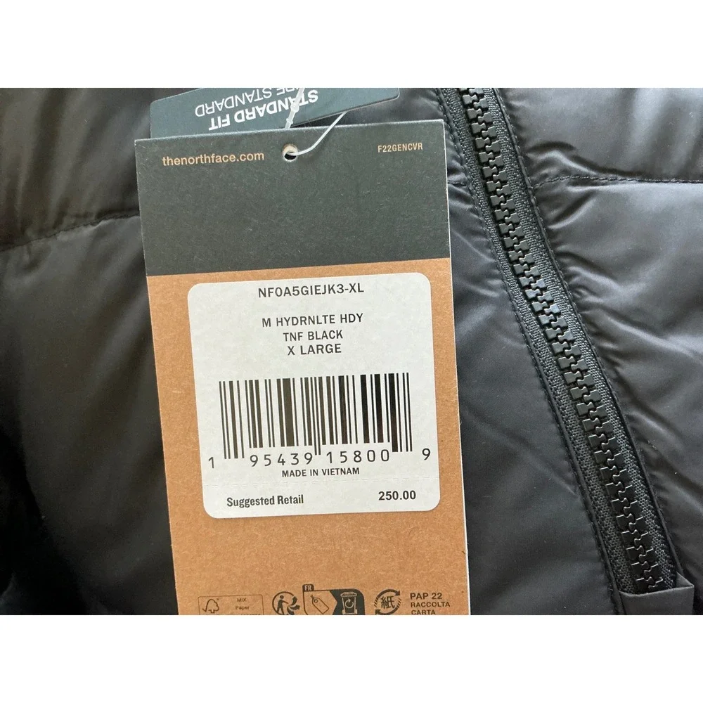 The North Face Hydrenalite Down Hoodie‎ Jacket Black XL New With Tags